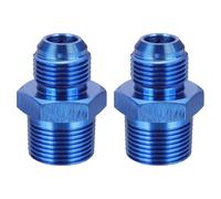 sourcing map 2Pcs 10AN Male Flare to 3/4" NPT Pipe Fitting, Aluminum Straight Male Union Coupler Connector Fuel Hose Adapter for Automotive, Blue
