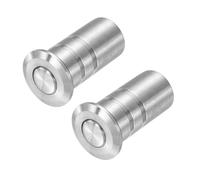 sourcing map 2PCS 10mm/0.39" Door Latch Dust Protector, 304 Stainless Steel Dust-Proof Security Sliding Lock Inserts, Barrel Bolt Lock Accessories for Interior and Outdoor Latch, Silver