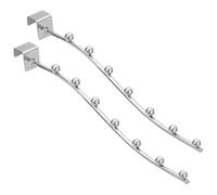 sourcing map 2Pcs 11.42" Wall Mount Waved Waterfall Hanger Rack 7 Beads, Metal Garment Hook Clothes Display Hooks Wall Hangers Organizer for Homes, Supermarket, Clothing Stores (Silver)