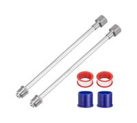 sourcing map 2pcs 12"/30cm Airless Paint Spray Gun Tip Extension Pole Rod Painting Aluminum Alloy Light Airless Paint Sprayer Extension, Silver