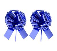 sourcing map 2pcs 12"/30cm Car Extra Giant Large Pull Bow Christmas Metallic Gift Wrapping Bows Ribbon for Wedding Car Baskets Presents Big Gift Bow, Blue