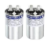 sourcing map 2Pcs 12.5MFD CBB65 Run Start Capacitor 12.5uF, 370/440V Round AC Capacitor for AC Motor Run, HVAC, Air Conditioner, Condenser Motors