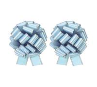 sourcing map 2pcs 12 Inch Giant Large Pull Bow Big Metallic Car Bows Ribbon with Gold Edge for Wedding Presents Gift Wrapping Christmas, Light Blue