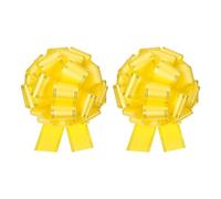 sourcing map 2pcs 12 Inch Giant Large Pull Bow Big Metallic Car Bows Ribbon with Gold Edge for Wedding Presents Gift Wrapping Christmas, Yellow