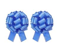 sourcing map 2pcs 12 Inch Giant Large Pull Bow Big Metallic Car Bows Ribbon with Gold Edge for Wedding Presents Gift Wrapping Christmas, Blue