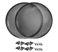 sourcing map 2pcs 12" Speaker Waffle Grill Metal Mesh Audio Subwoofer Guard Protector Cover with Clips,Screws