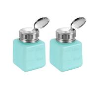 sourcing map 2PCS 120ML(4oz) Push Down Alcohol Dispenser Pump Liquid Press Empty Bottles Refillable Container for Cleanser Nail Polish Remover, Green