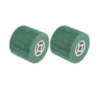 sourcing map 2pcs 120x100x19mm 600 Grit Non-Woven Polishing Burnishing Wheel Nylon Wire Drawing Abrasive Flap Wheel for Surface Treatment Stainless Steel Copper Aluminum Green