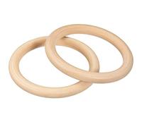 sourcing map 2Pcs 125mm(5-inch) Natural Wood Rings, 15mm Thick Smooth Unfinished Wooden Circles for DIY Crafting, Knitting, Macrame, Pendant