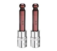 sourcing map 2pcs 12mm Ball End Hex Bit Socket 1/2" Square Drive Metric Extension Impact Bit Power Nut Driver Set S2 & CR-V Steel Socket Ratchet Wrench Bits