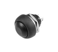 sourcing map 2Pcs,12mm Black Momentary Push Button Switch Round Flat Button SPST NO