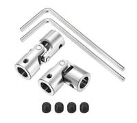 sourcing map 2Pcs 12mm to 12mm ID Steering Universal Joint Shaft Coupling, SAE 1045 steel 45°Degree Rotatable Joints Coupler with Screws Wrench Set for Model Car Ship Drive Shaft Motor