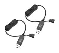sourcing map 2PCS 12V Step-Up USB Fan Adapter Input 5V Output 5-12V DC with ON/Off Switch PWM to USB Adapter Cable 11.8" for 3-Pin/4-Pin PC Cooling Fans PWM Controller
