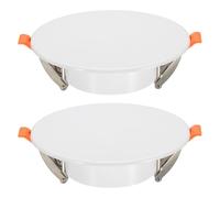 sourcing map 2Pcs 135mm/5.3" Round Ceiling Cover Plate, LED Downlight Hole Trim Wall Hole Spring Mount Decorative Flat Cap Access Panel for 3.3-4.9 Inch Ceiling or Wall Openings, Matte White
