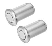 sourcing map 2PCS 13mm/0.51" Door Latch Dust Protector, 201 Stainless Steel Dust-Proof Security Sliding Lock Inserts, Barrel Bolt Lock Accessories for Interior and Outdoor Latch, Silver