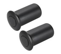 sourcing map 2PCS 13mm/0.51" Door Latch Dust Protector, 201 Stainless Steel Dust-Proof Security Sliding Lock Inserts, Barrel Bolt Lock Accessories for Interior and Outdoor Latch, Black