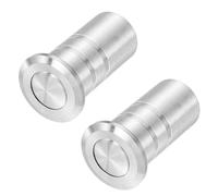 sourcing map 2PCS 13mm/0.51" Door Latch Dust Protector, 304 Stainless Steel Dust-Proof Security Sliding Lock Inserts, Barrel Bolt Lock Accessories for Interior and Outdoor Latch, Silver