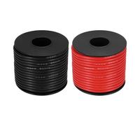 sourcing map 2pcs 14 AWG Silicone Electrical Wire Spool, 14 Gauge 15.2m/50ft Electrical Wires, 600V 200C Tinned Copper Stranded High Temp Battery Wire for Automotive, RV Inverter - Red & Black