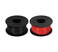 sourcing map 2pcs 14 AWG Silicone Electrical Wire Spool, 14 Gauge 4.6m/15ft Electrical Wires, 600V 200C Tinned Copper Stranded High Temp Battery Wire for Automotive, RV Inverter - Red & Black