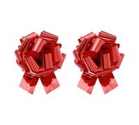 sourcing map 2Pcs 14 Inch Metallic Large Big Pull Bow Gift Wrapping Bows Ribbon for Wedding Car Baskets Presents Christmas Bow, Red