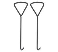 sourcing map 2pcs 15.8" Manhole Hook Versatile Manhole Cover Lifter Heavy Loading Carbon Steel Lid Puller with Rotated Handle for Manhole Covers & Storm Drain Cover, Black