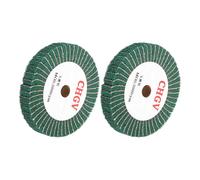 sourcing map 2pcs 150mm x 25mm 180 Grit Non-Woven Polishing Burnishing Wheel Abrasive Cloth Nylon Wire Drawing Flap Wheel for Stainless Steel Metal Green