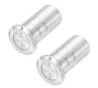 sourcing map 2PCS 15mm/0.59" Door Latch Dust Protector, 304 Stainless Steel Dust-Proof Security Sliding Lock Inserts, Barrel Bolt Lock Accessories for Interior and Outdoor Latch, Silver