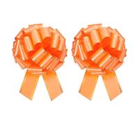sourcing map 2pcs 16 Inch Giant Large Pull Bow Big Metallic Car Bows Ribbon with Gold Edge for Wedding Presents Gift Wrapping Christmas, Orange