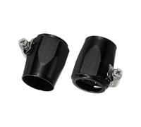 sourcing map 2pcs 16AN Hose Finisher Clamp Aluminium Hex Car Hose Finisher Flexible Pipe Clamps with Screw Band for Fuel Gas Oil Air Water Tube, Black