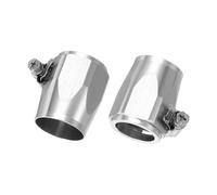 sourcing map 2pcs 16AN Hose Finisher Clamp Aluminium Hex Car Hose Finisher Flexible Pipe Clamps with Screw Band for Fuel Gas Oil Air Water Tube, Silver