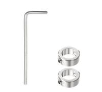 sourcing map 2pcs 16mm Drill Stop Collar Set Depth Stop, Adjustable Stainless Steel Drilling Limit Ring, Anodizing Surface Dowel Shaft Chuck Positioner with Hex Wrench, Silver