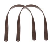sourcing map 2pcs 17.7 Inch (45cm) Leather Purses Straps Handbag Belt Band Bag Handles for Purse Wallet Tote Making, Dark Brown