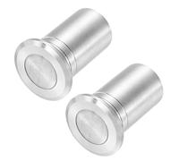 sourcing map 2PCS 17mm/0.67" Door Latch Dust Protector, 304 Stainless Steel Dust-Proof Security Sliding Lock Inserts, Barrel Bolt Lock Accessories for Interior and Outdoor Latch, Silver