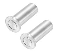 sourcing map 2PCS 17mm/0.67" Door Latch Dust Protector, 304 Stainless Steel Dust-Proof Security Sliding Lock Inserts, Long Barrel Bolt Lock Accessories for Interior and Outdoor Latch, Silver