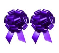 sourcing map 2pcs 18"/45cm Car Extra Giant Large Pull Bow Christmas Metallic Gift Wrapping Bows Ribbon for Wedding Car Baskets Presents Big Gift Bow, Purple