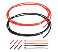 sourcing map 2pcs 18 AWG Silicone Electrical Wire, 18 Gauge 1m/3ft Tinned Copper Electrical Wires with Heat Shrink Tubing & Cable Ties for Automotive, Motor, RV Inverter - Red & Black
