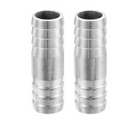 sourcing map 2Pcs 18x55mm Hose Barb Equal Pipe Fitting, 304 Stainless Steel Pipe Adapter Connection Fitting for Vacuum Systems, Industrial Connections, Pneumatic Equipment, Silver