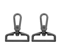 sourcing map 2Pcs 2-1/2 Inch D Ring Lobster Clasp Claw Hooks, Metal Push Gate Snap Hooks Swivel Trigger Clips Purse Hardware for Crafts Keychain Handbag Making, Metallic Black