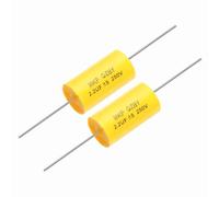 sourcing map 2Pcs 2.2uf Frequency Divider Capacitor, 250V Axial Audio Speaker Crossover MKP Film Capacitor