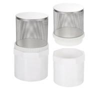 sourcing map 2Pcs 2.5 Inch 304 Stainless Steel Filter Cover, Hose Inlet Suction Strainer Filter, Connected to DN65 2.5" PVC Water Pipe to Reduce Solid Entry (153mm Length, 75mm Thread Dia)