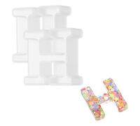 sourcing map 2Pcs 2.5 Inch Resin Letter Moulds,H Capital Alphabet 3D Silicone Letter Casting Moulds for Candle Making DIY Crafts Word Sign Art Party Home Decor