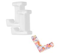 sourcing map 2Pcs 2.5 Inch Resin Letter Moulds,L Capital Alphabet 3D Silicone Letter Casting Moulds for Candle Making DIY Crafts Word Sign Art Party Home Decor