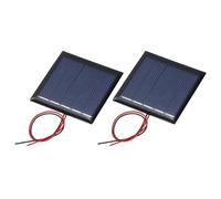 sourcing map 2Pcs 2.5V 0.25W 100mA Mini Solar Panels, Small Polycrystalline Solar Cell Panel with Cable for DIY Electric Toy Materials Kits Charger