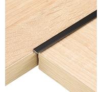 sourcing map 2Pcs 2.9ft x 0.31" T Molding Floor Transition Strips, Aluminium Alloy Vinyl Flooring Gap Trim for Joining Laminate Planks Tiles Floor Gaps, Black