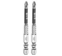 sourcing map 2pcs #2 Anti Slip Phillips Impact Screwdriver Bit PH2 1/4" Hex Shank 2.8" (70mm) Magnetic Cross Head Drill Bits Chrome Plated S2 Steel Screw Driver Power Electric Tools