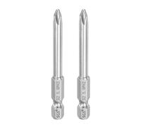 sourcing map 2pcs #2 Phillips Screwdriver Bit PH2 1/4" Hex Shank 2.6" (65mm) Long 5mm Rod Magnetic Cross Head Drill Bits S2 Steel Industrial Screw Driver for Power Screwdrivers Drills, Silver