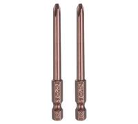 sourcing map 2pcs #2 Phillips Screwdriver Bit PH2 1/4" Hex Shank 3" (75mm) Long 5mm Rod Magnetic Cross Head Drive Drill Bits S2 Steel Industrial Screw Driver Electric Power Tool, Brown