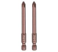 sourcing map 2pcs #2 Phillips Screwdriver Bit PH2 1/4" Hex Shank 3" (75mm) Long 6mm Rod Magnetic Cross Head Drive Drill Bits S2 Steel Industrial Screw Driver Electric Power Tool, Brown
