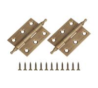 sourcing map 2Pcs 2 x 0.91 Inch Door Hinge Solid Brass Hinge Folding Butt Hinge Ball Bearing Cabinet Door Hinge with Screws for Door Cabinet, Bronze