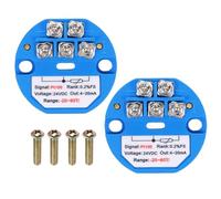 sourcing map 2pcs -20-60C RTD PT100 Temperature Sensor Transmitter Module 4-20MA DC24V Temperature Amplifier for Thermocouple, PLC Modules